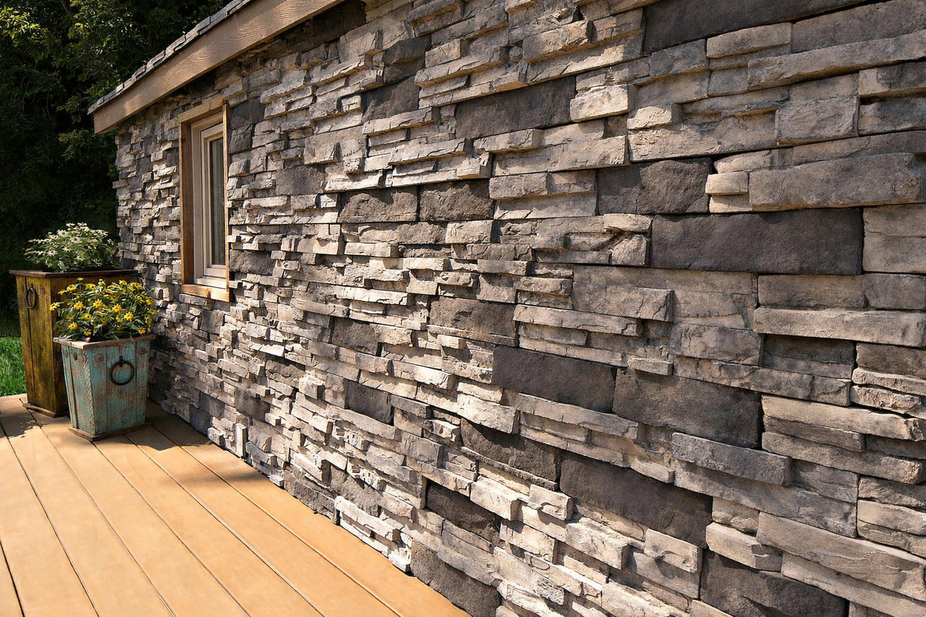 Stone veneer installation